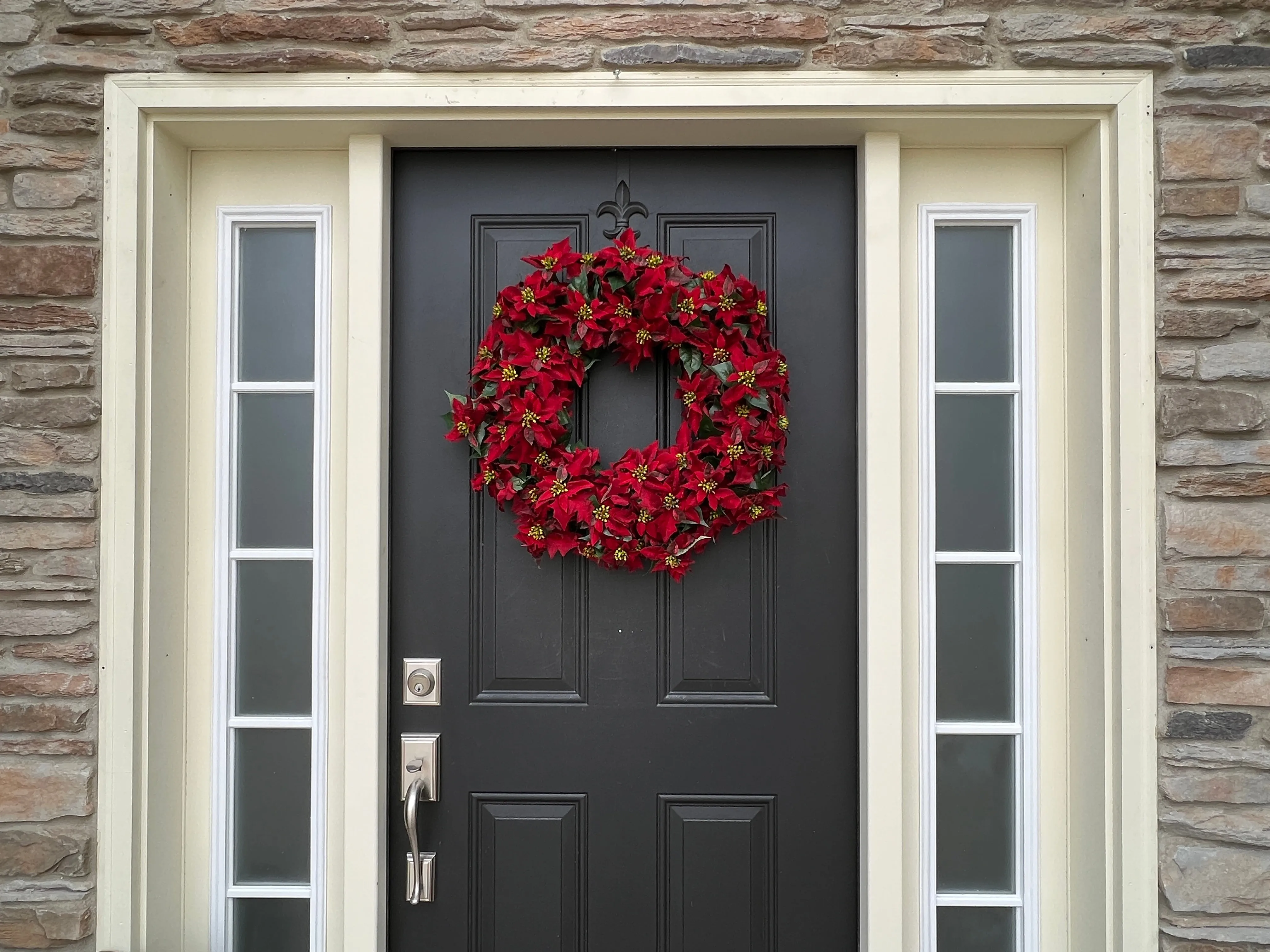 Holiday Red Poinsettia Wreath