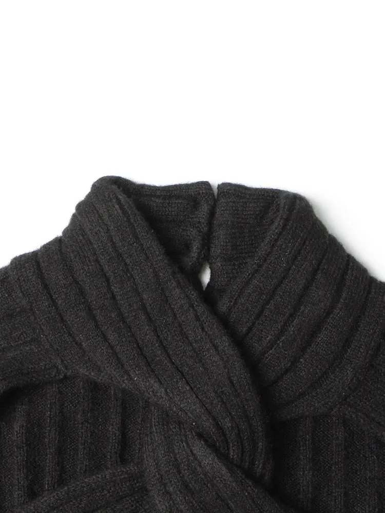 Hollow Out Knitting Half Collar Top
