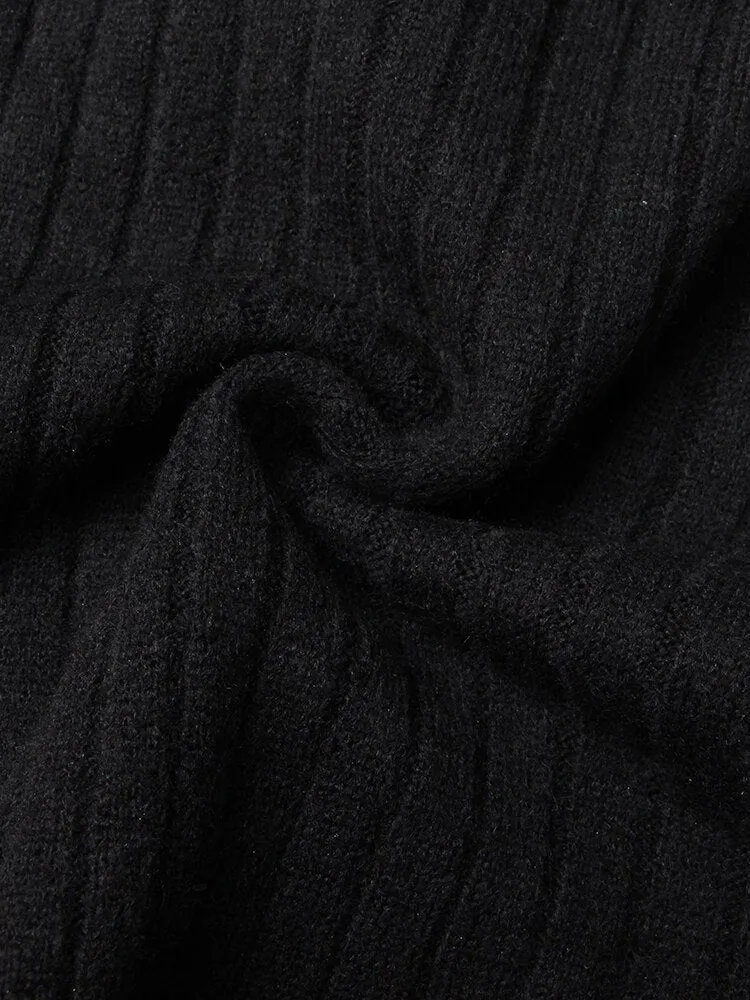 Hollow Out Knitting Half Collar Top