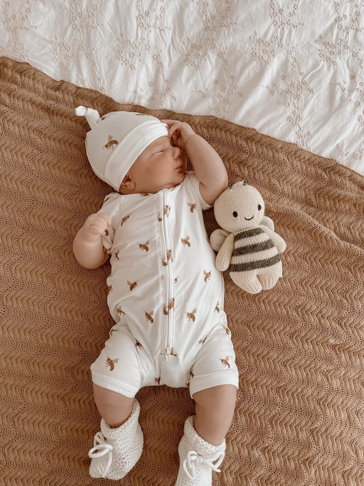 Honey Bee Bamboo Knotted Beanie