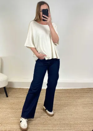 Juliette Batwing Knitted Jumper in Ivory