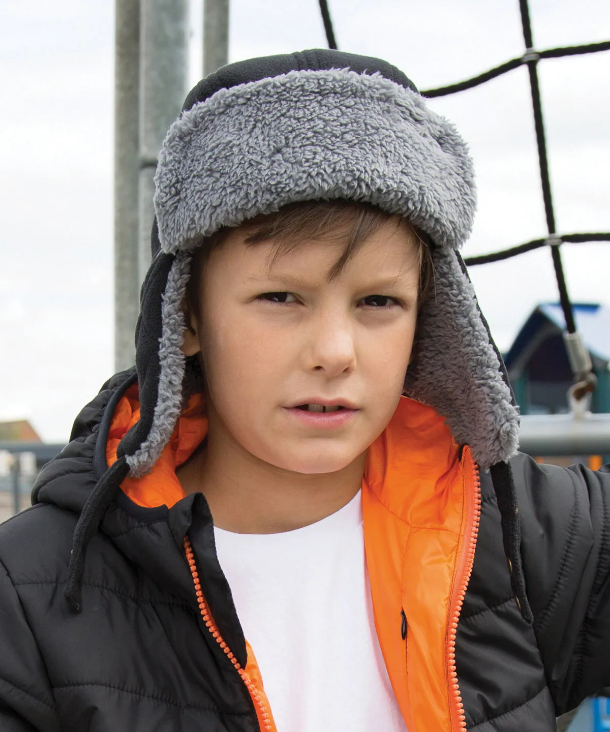 Junior ocean trapper hat | Black/Grey