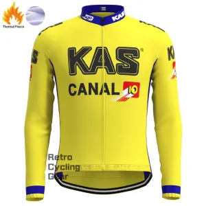 KAS Yellow Fleece Retro Long Sleeves Jerseys