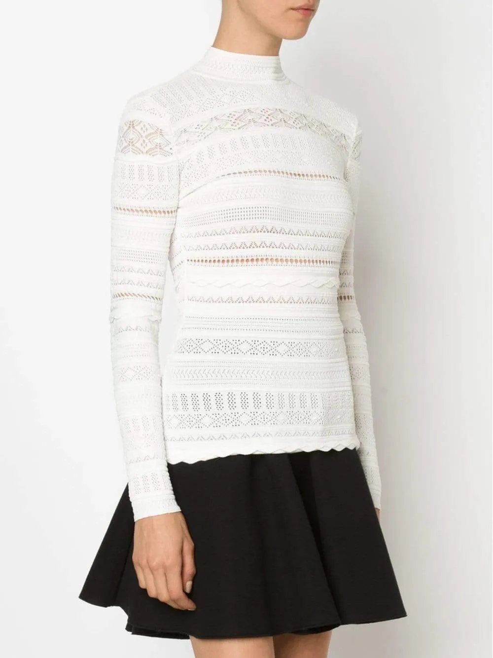 Lace Knit Turtleneck