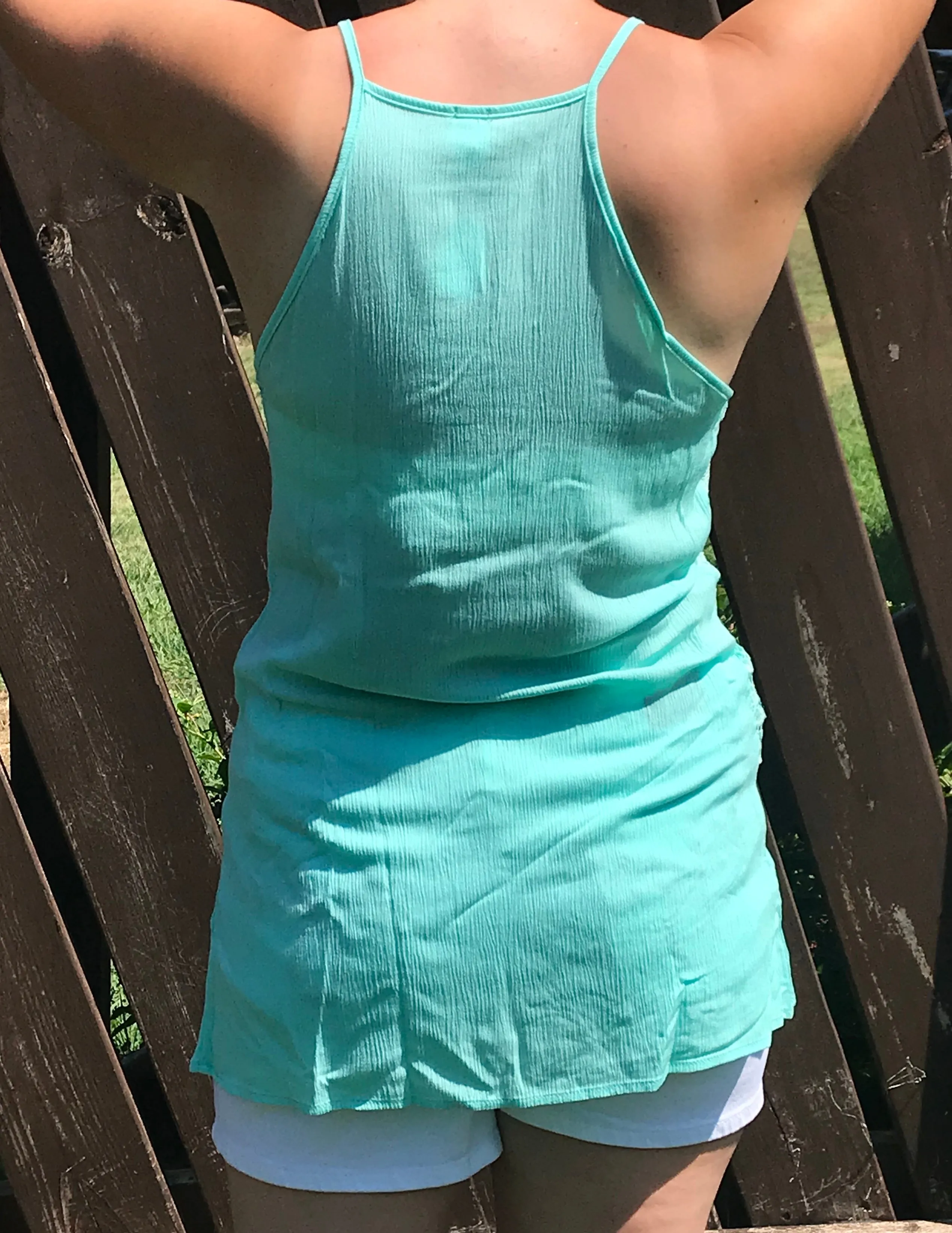 Lace Layer Spaghetti Strap - Mint