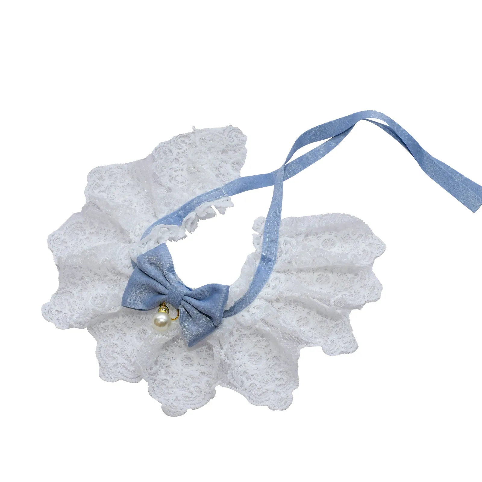 Lace Whisker Bowtie Pet Bandana - Pink