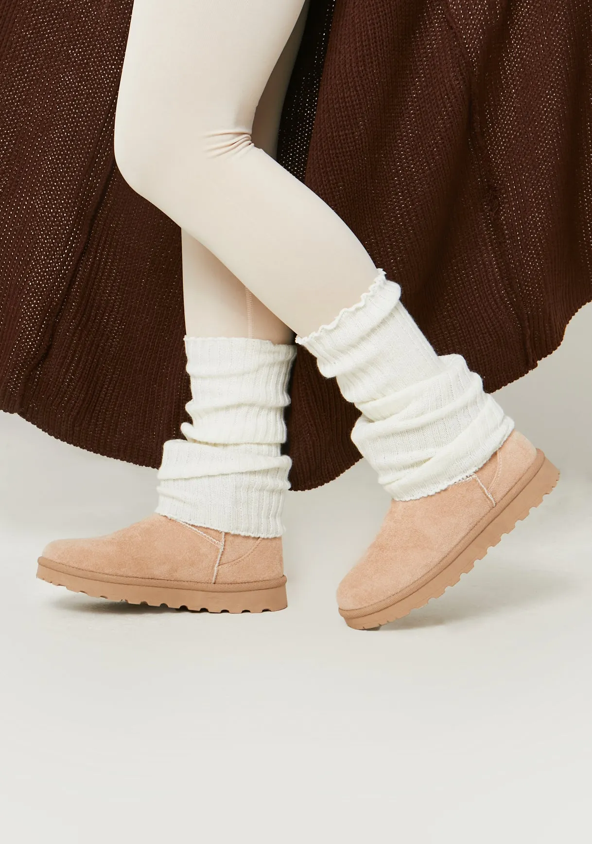 Lara White Chunky Leg Warmers