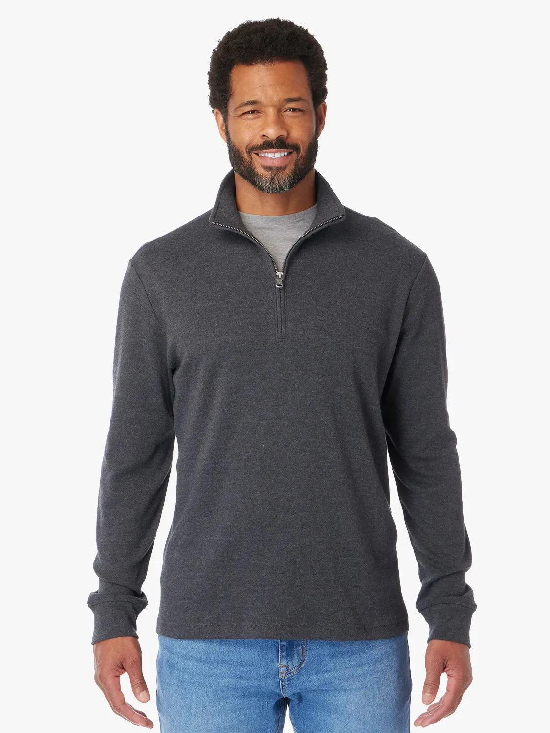 Larchmont Seawool Quarter-Zip | Charcoal