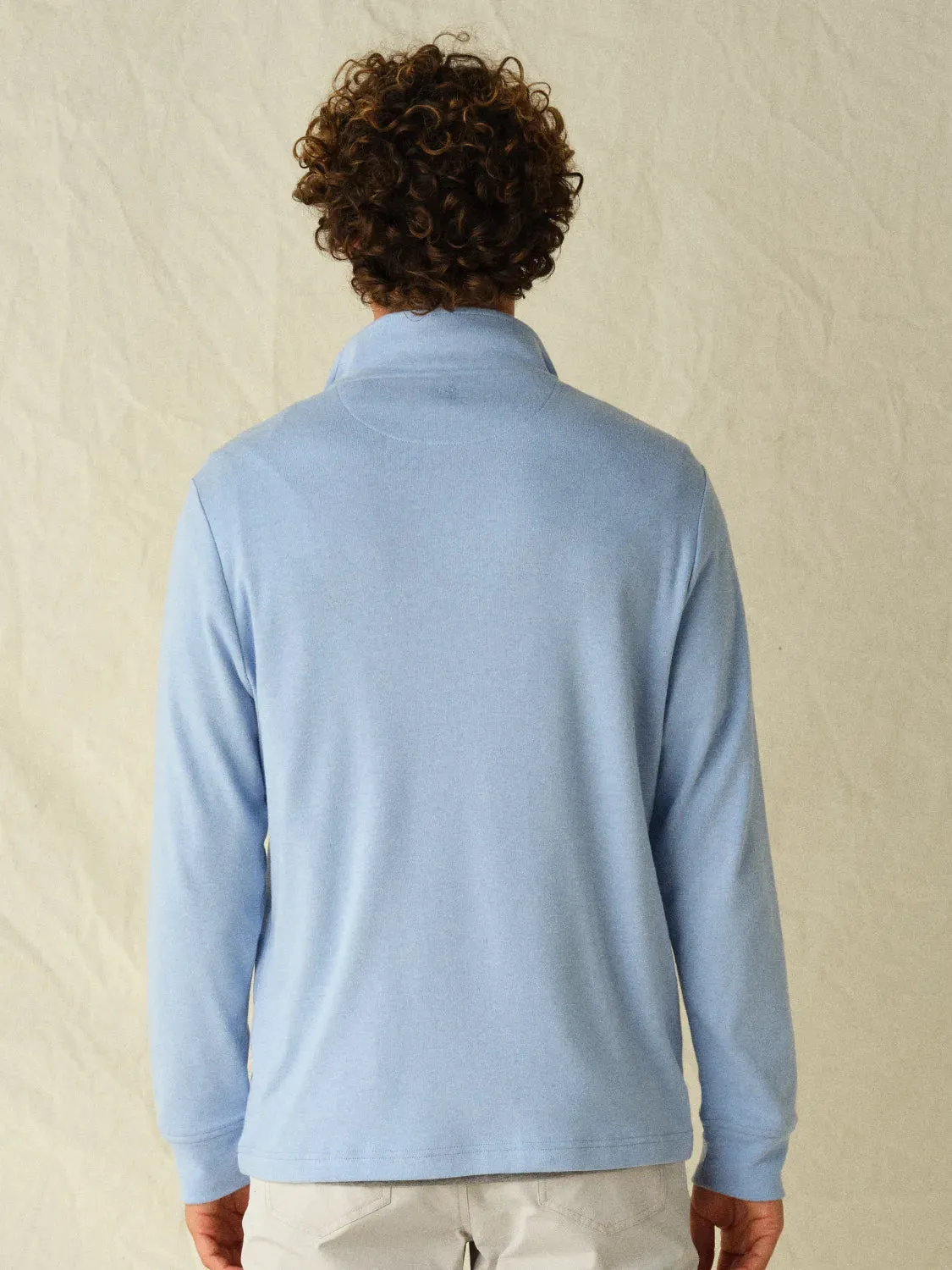 Larchmont Seawool Quarter-Zip | Light Blue Heather