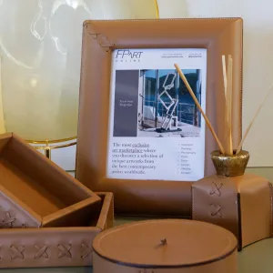 Leather Picture Frame - Rope leather desk accessory