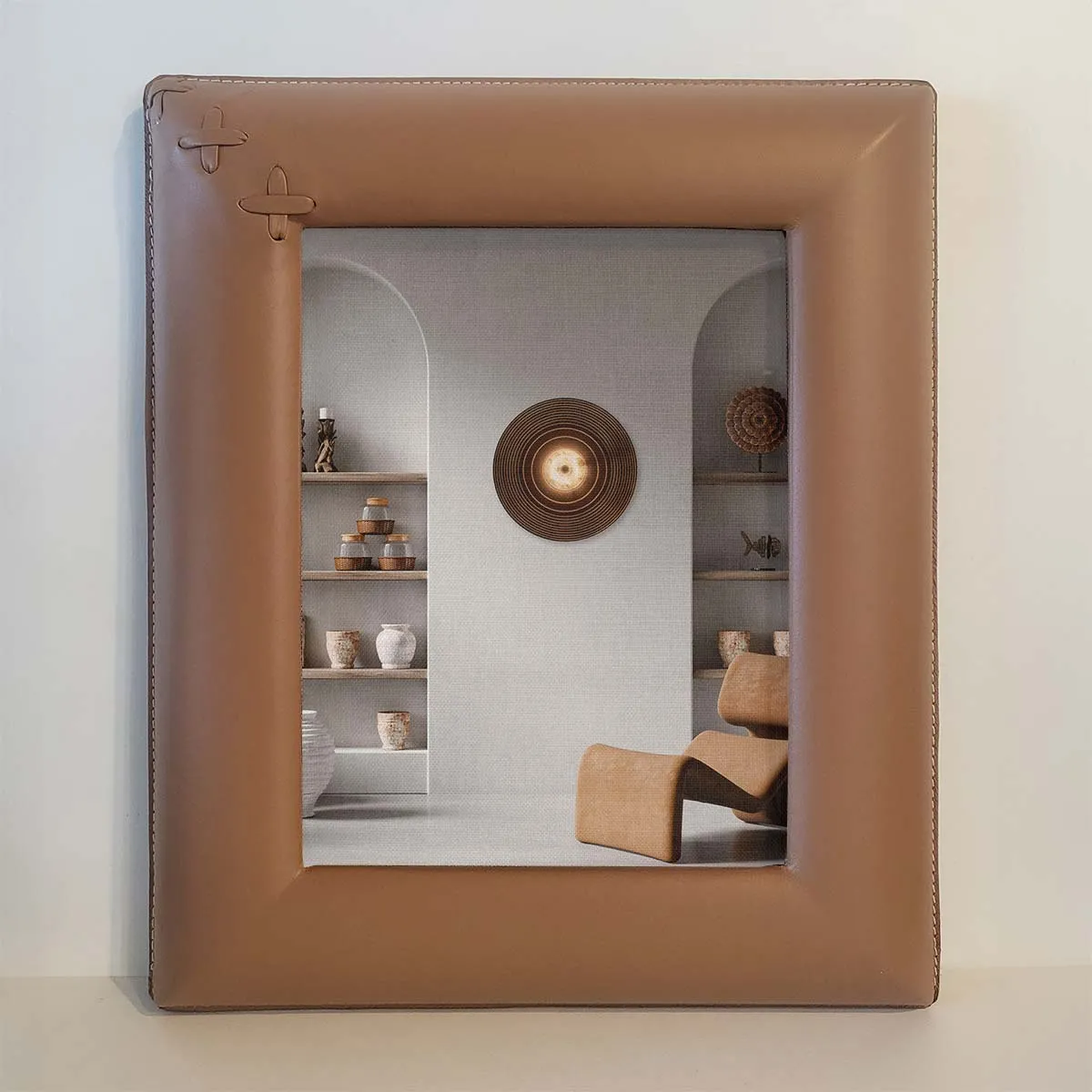 Leather Picture Frame - Rope leather desk accessory