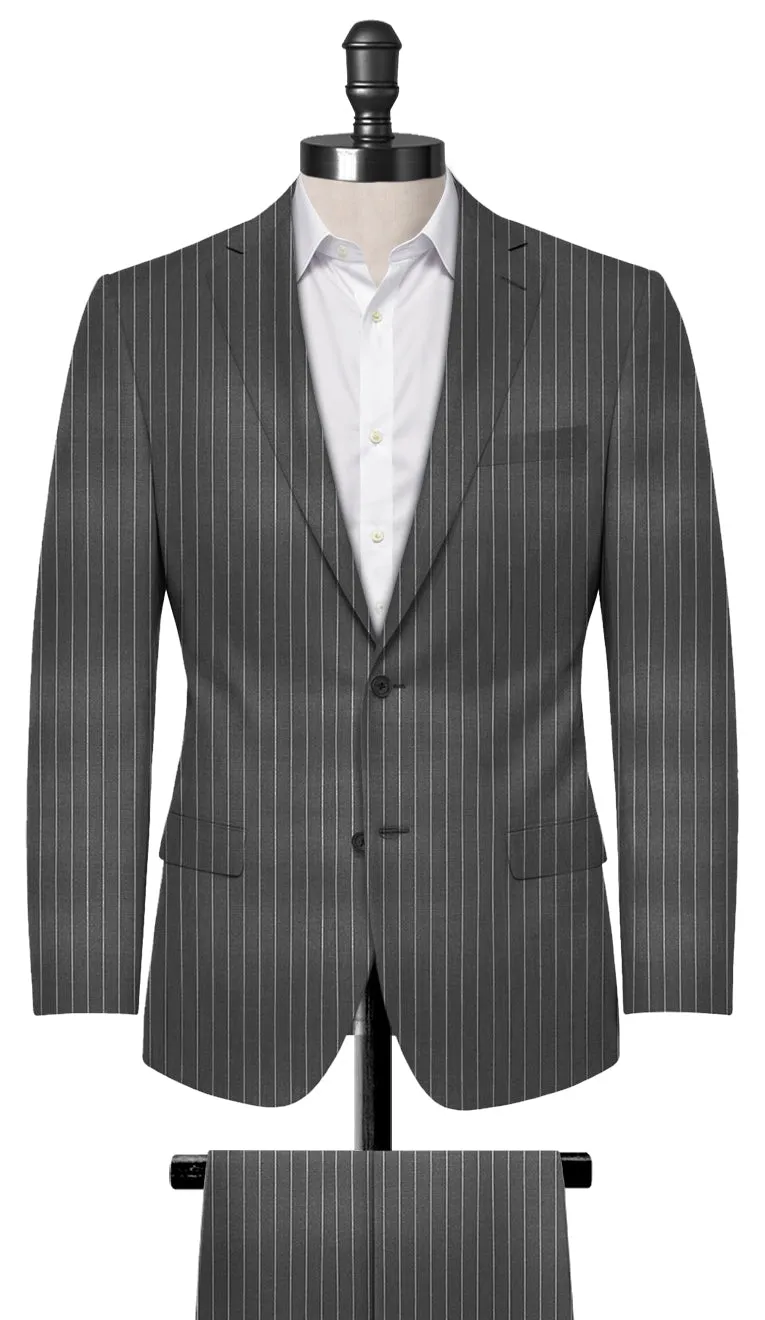 Light Grey Chalk Stripe Suit