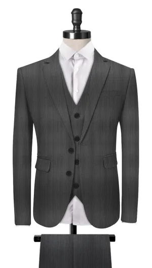 Light Grey Fine Stripe 3-Piece Suit