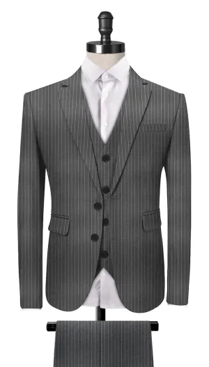 Light Grey Pin Stripe 3-Piece Suit