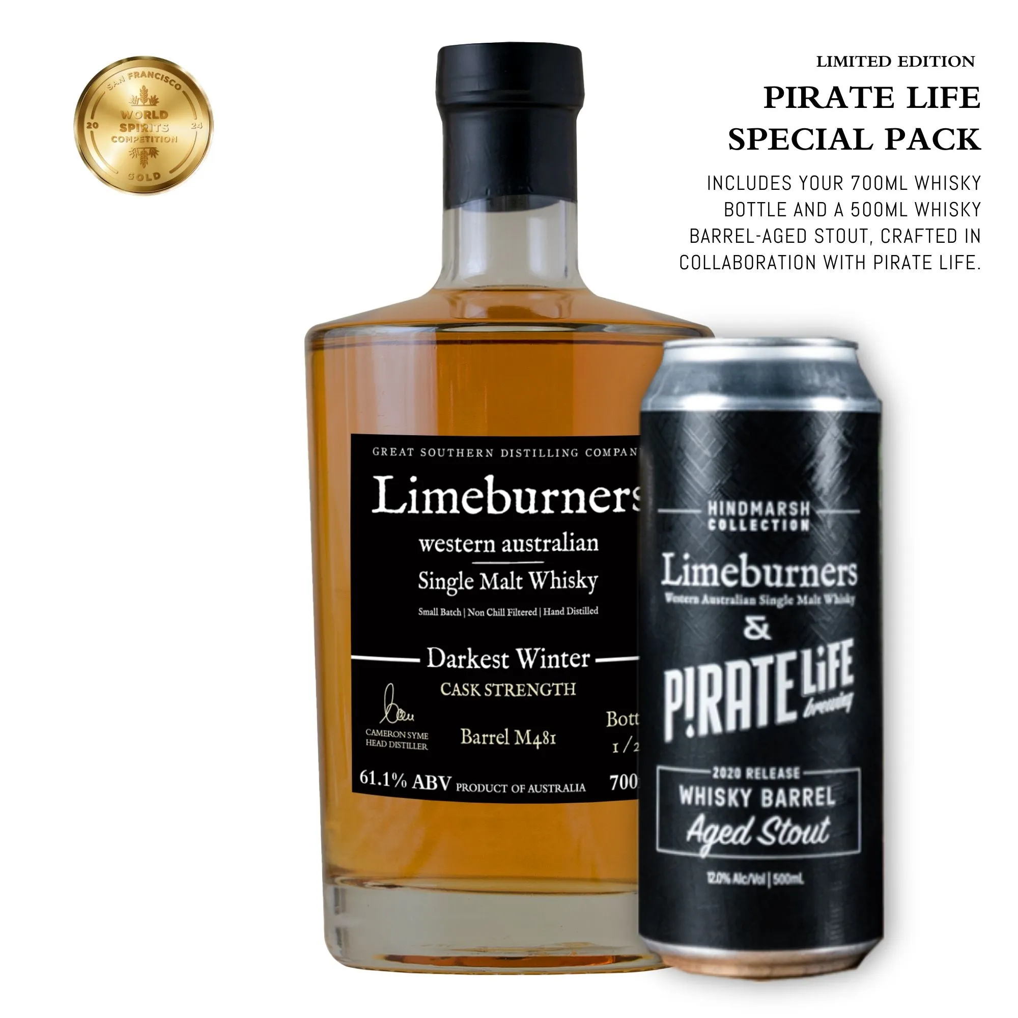 Limeburners Single Malt Whisky Darkest Winter 61.1% (AWARD M481)
