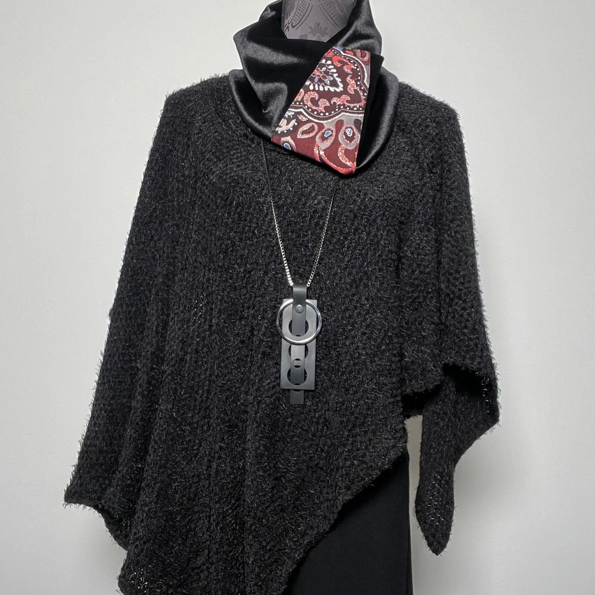 Luxe Collar - Loop Scarf - Black Velvet & Brocade