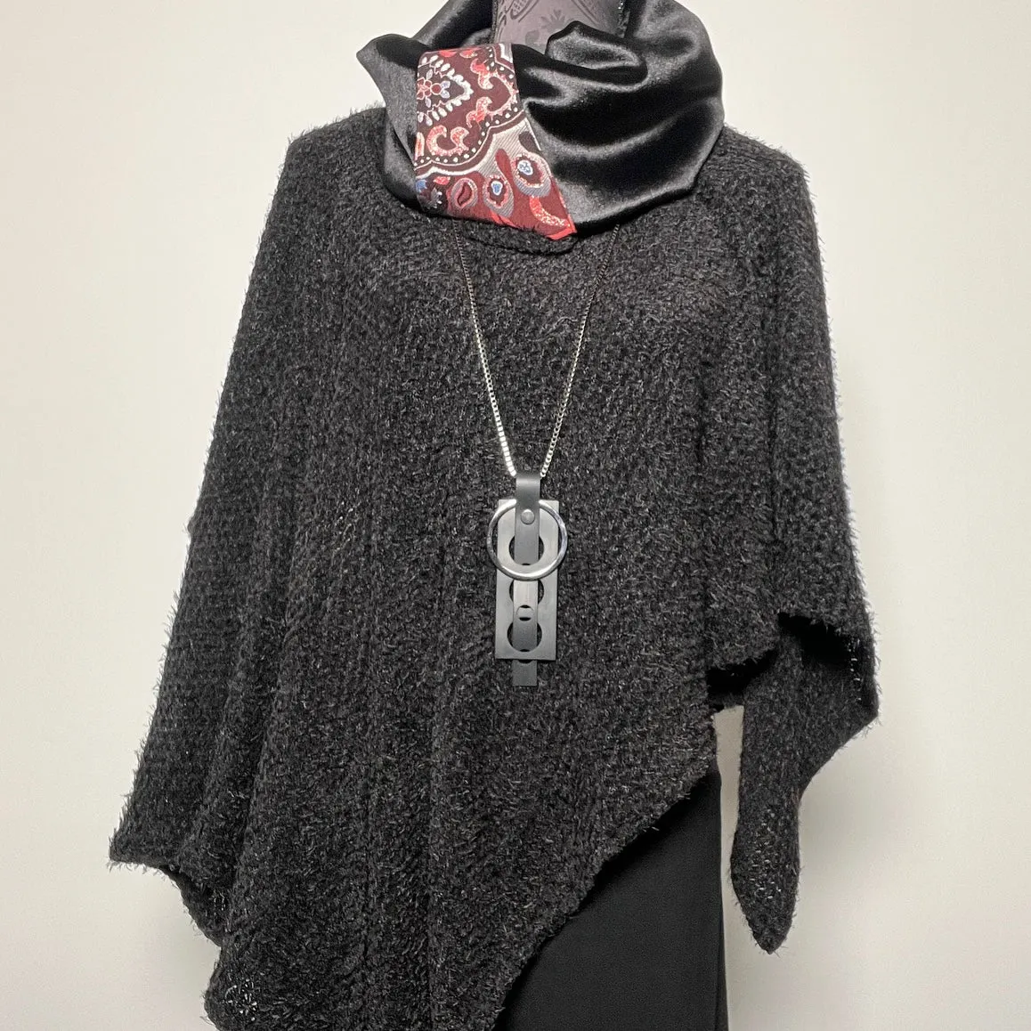 Luxe Collar - Loop Scarf - Black Velvet & Brocade