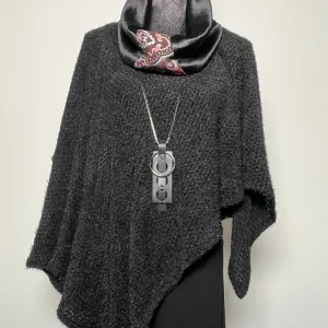 Luxe Collar - Loop Scarf - Black Velvet & Brocade