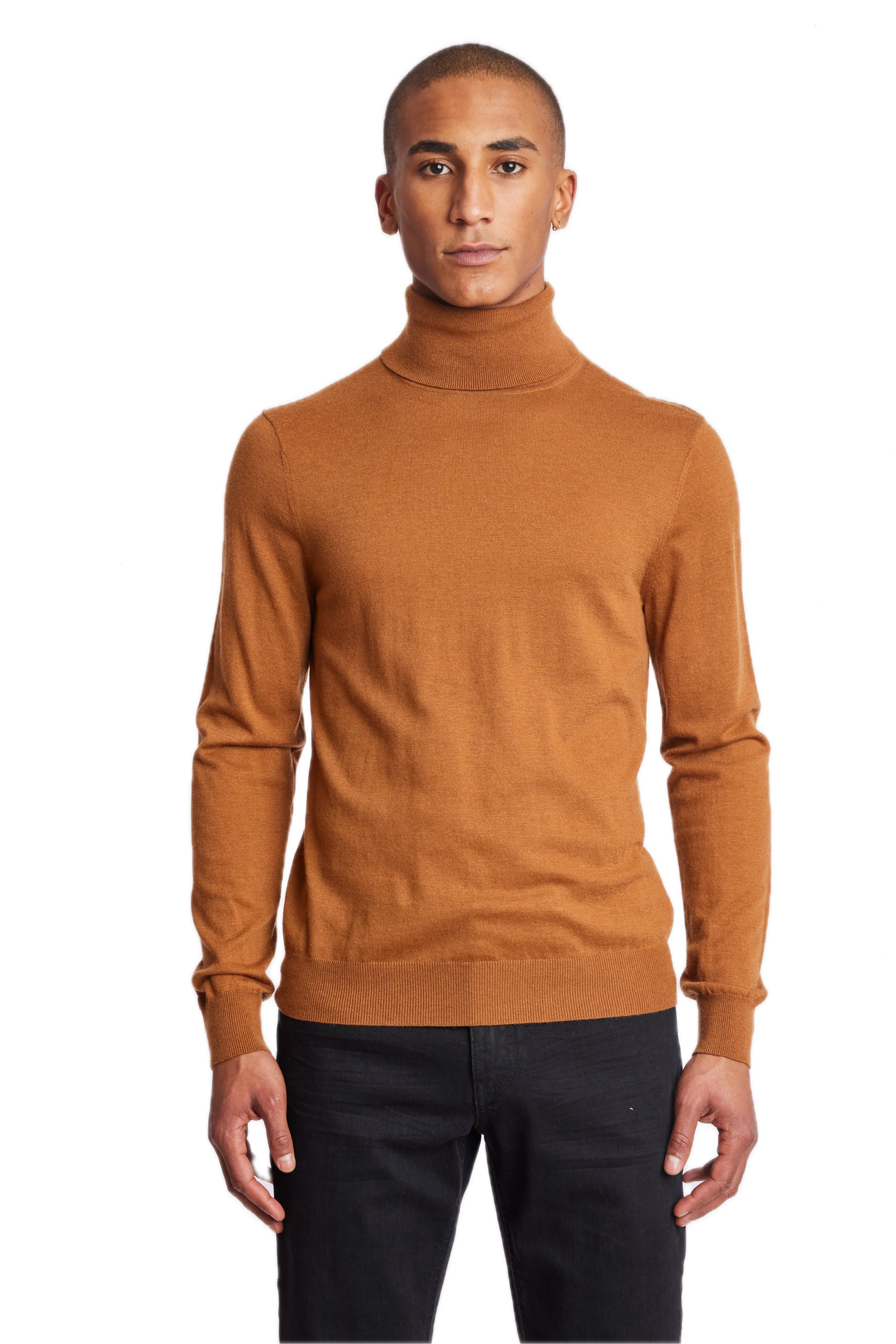 Luxe Fine Gauge Turtleneck - Caramello