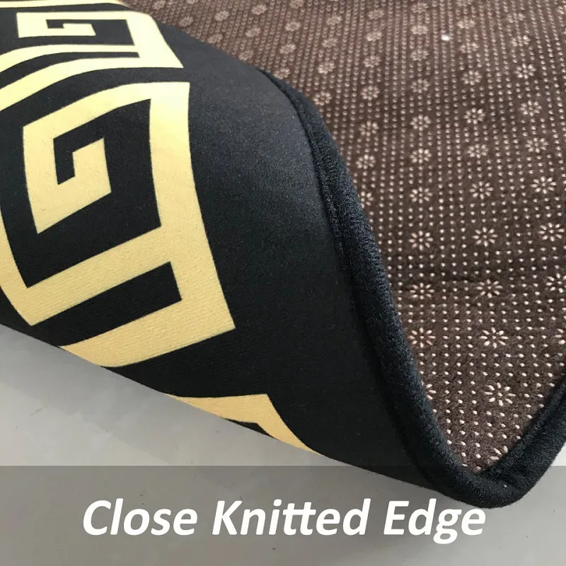 Luxury Marble Green and Gold Non-Slip Area Rug Carpet.