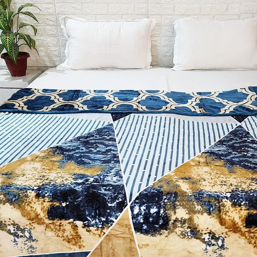 Marble and Stripes Print Single Duvet Cover