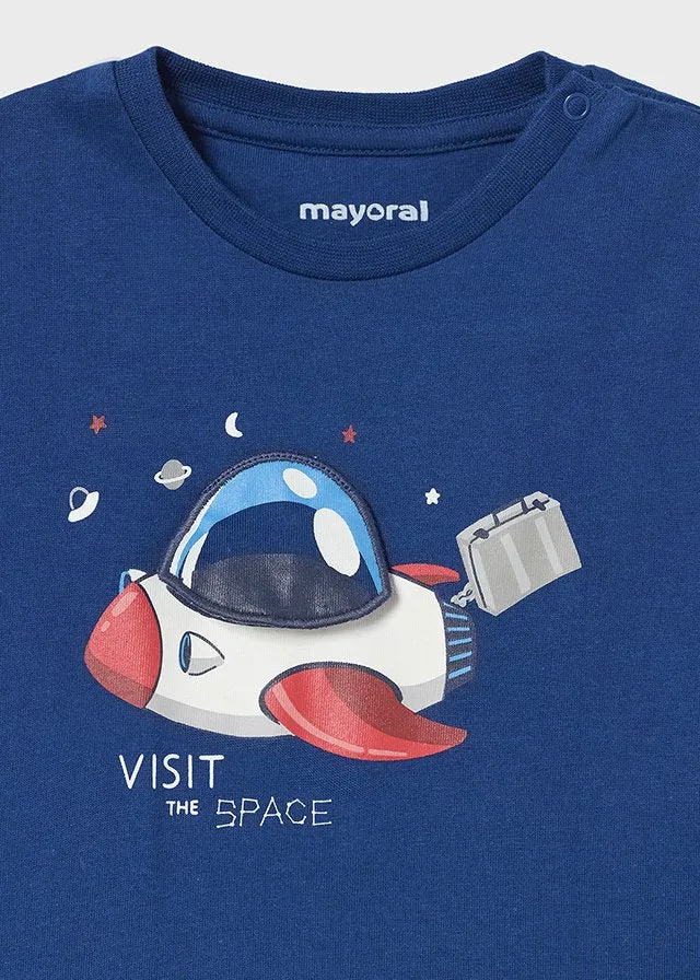 Mayoral 2014 067 - Klein Blue Long Sleeve Space T-Shirt