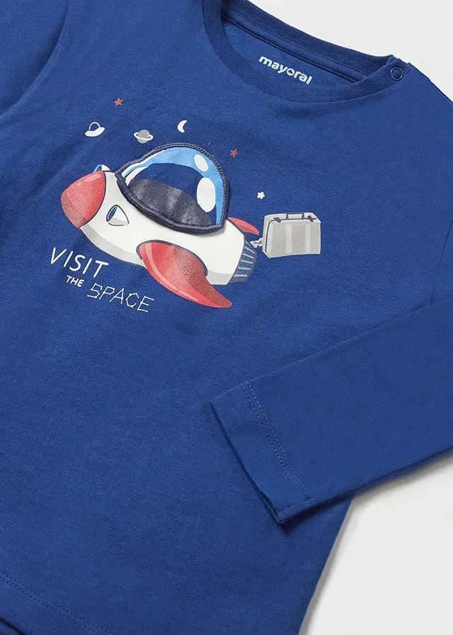 Mayoral 2014 067 - Klein Blue Long Sleeve Space T-Shirt