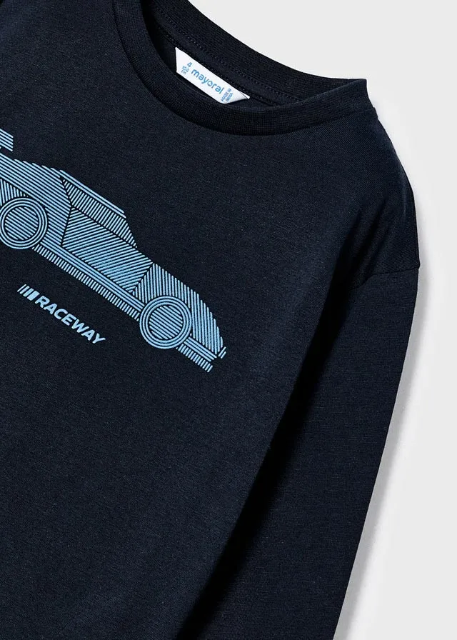 Mayoral 4018 051 -  Deep Blue Long Sleeve T-Shirt
