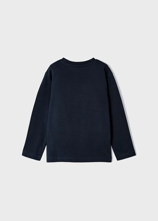 Mayoral 4018 051 -  Deep Blue Long Sleeve T-Shirt