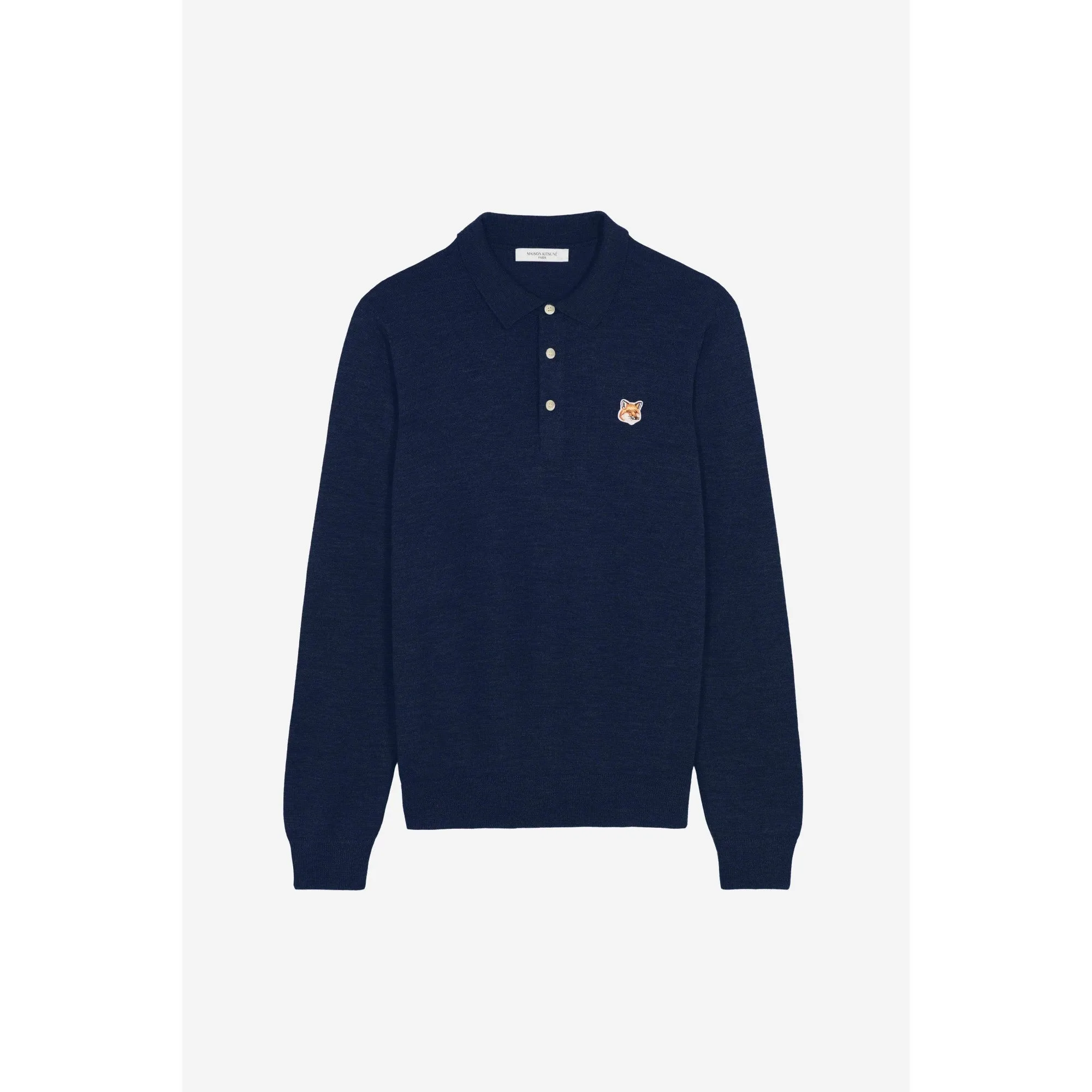 Men Fox Head Patch Polo Jumper - Navy