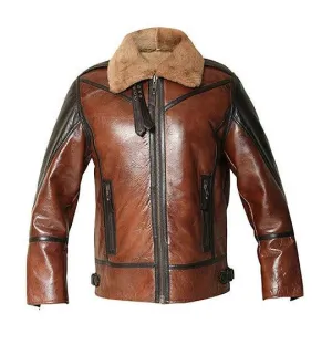 Men's B3 RAF Sheepskin Leather Brown Pilot Jacket