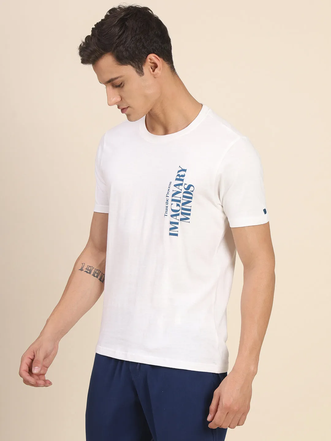 Men's Offwhite Tshirts Wardrobe Essentials Soft And Stretchy Fabric