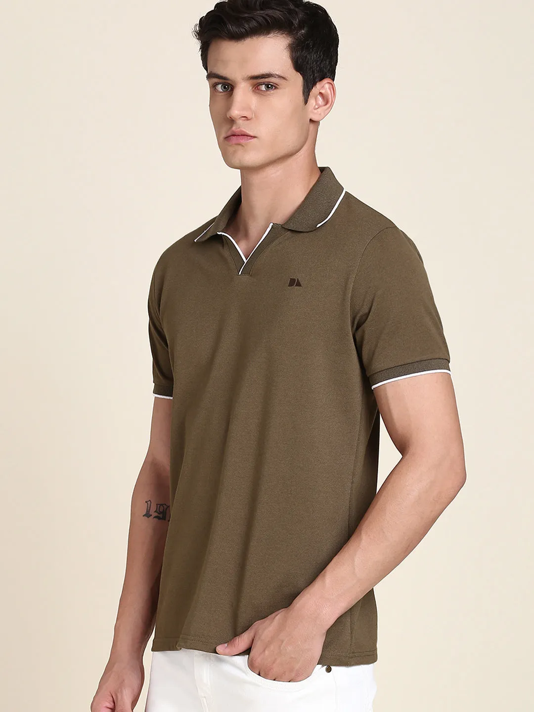 Men's Olive Tshirts Wardrobe Essentials Soft And Stretchy Fabric