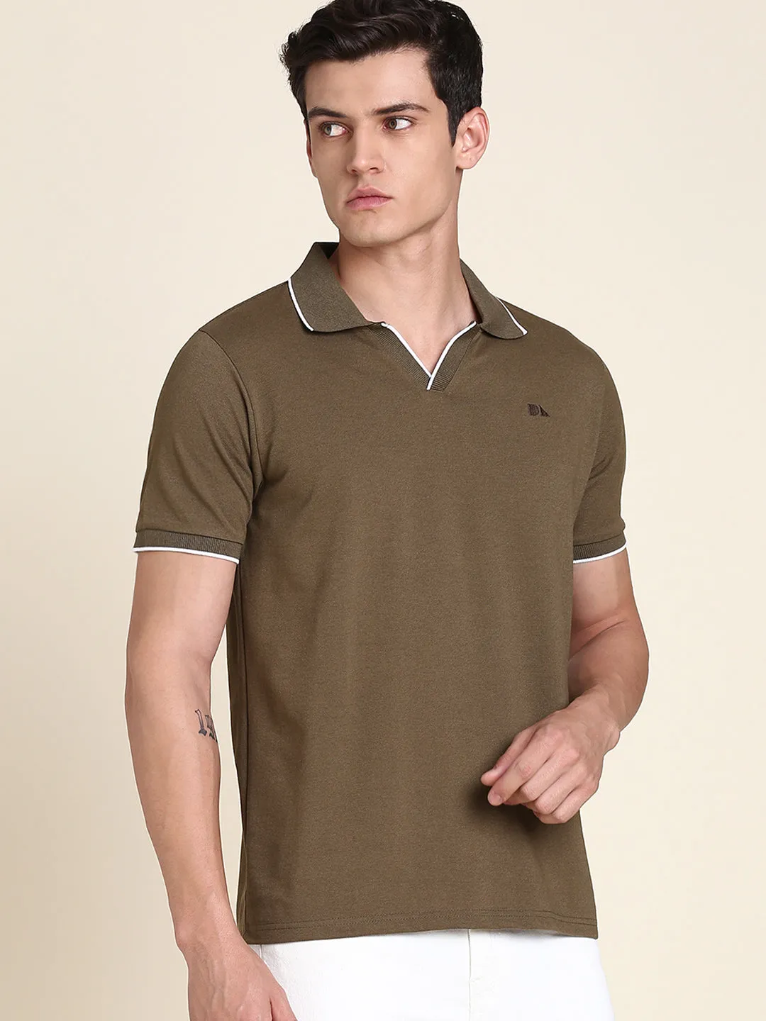Men's Olive Tshirts Wardrobe Essentials Soft And Stretchy Fabric