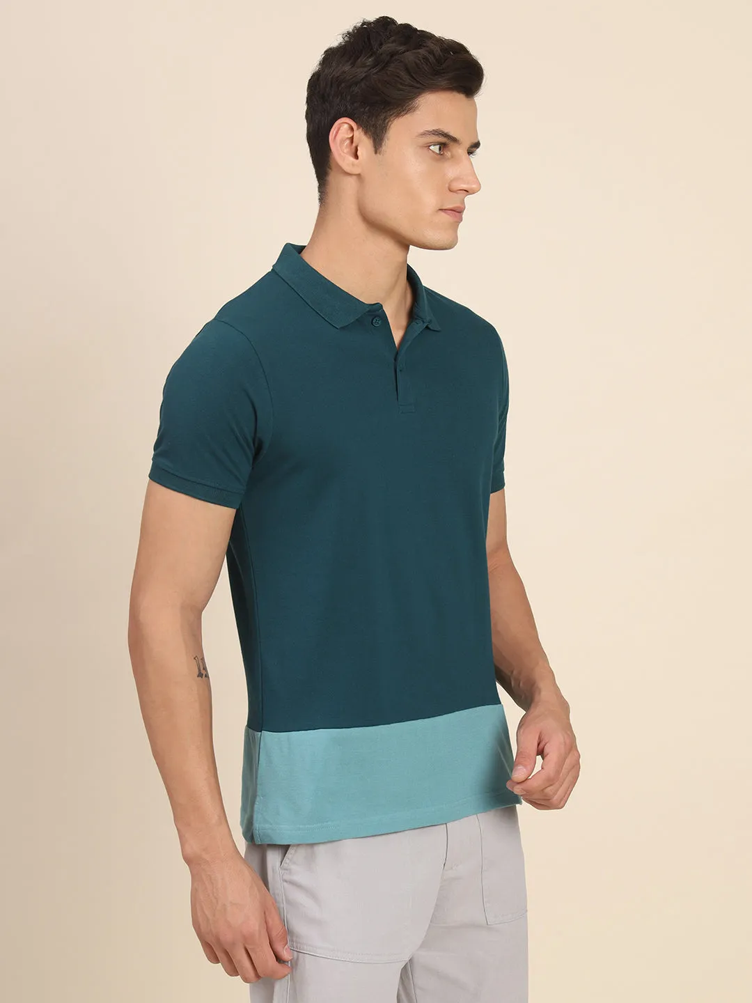 Men's Teal Tshirts Wardrobe Essentials Soft And Stretchy Fabric