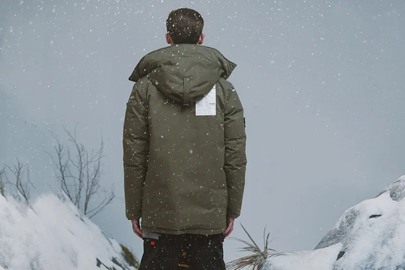 Men's Winter Warm Thick Down Hooded Long Parka