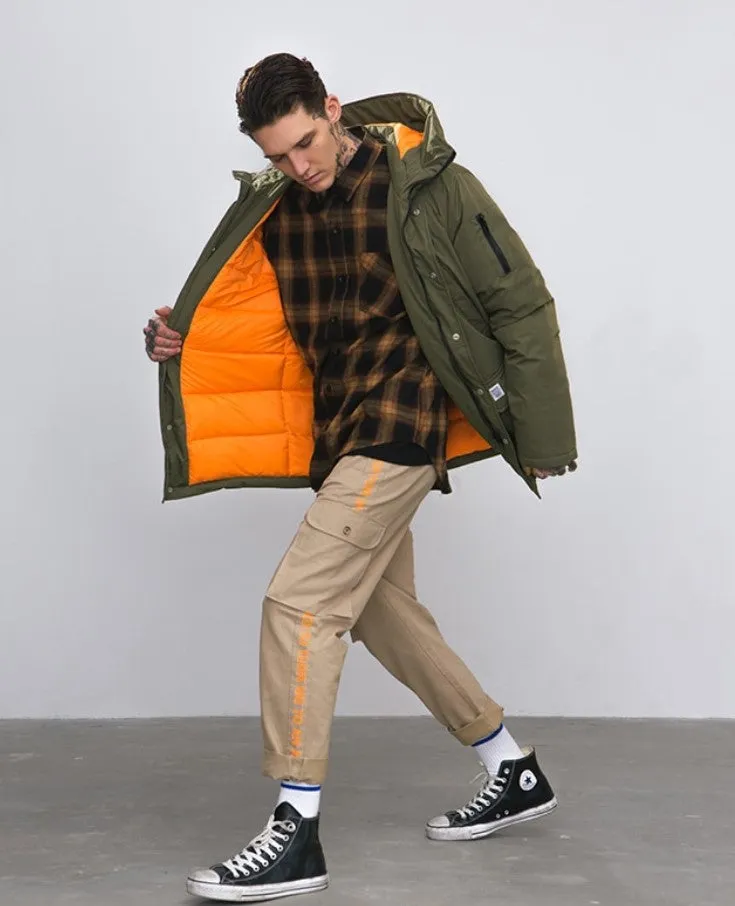 Men's Winter Warm Thick Down Hooded Long Parka