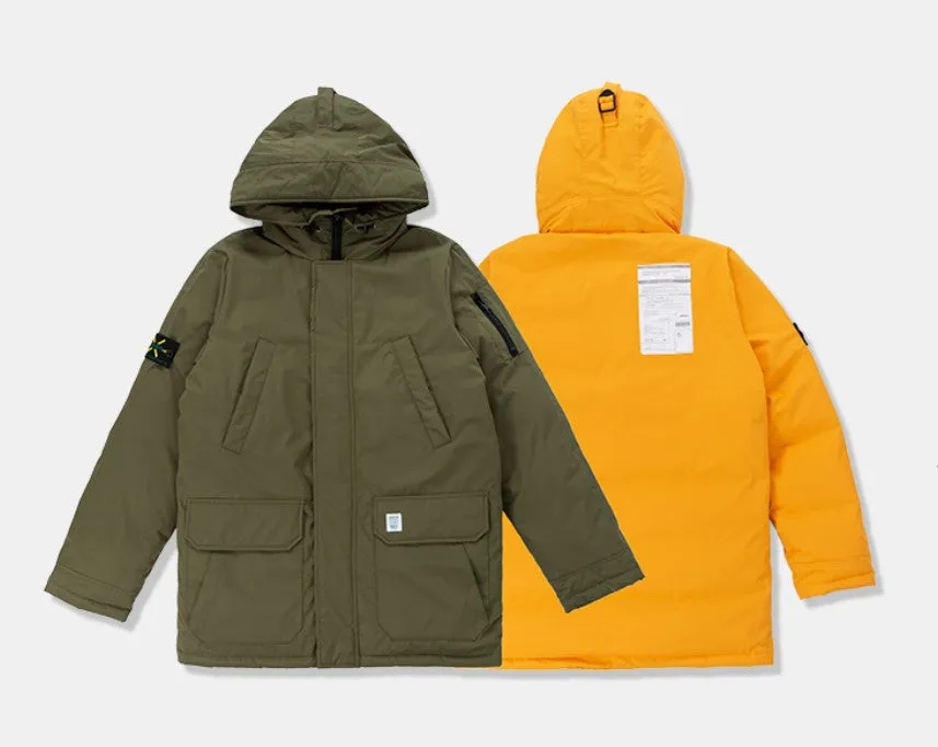 Men's Winter Warm Thick Down Hooded Long Parka