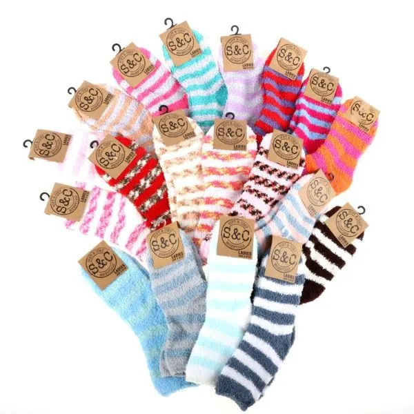 Microfibre Crew Cut Stripe Socks