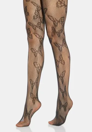 Midnight Eden Fairy Butterfly Fishnet Tights