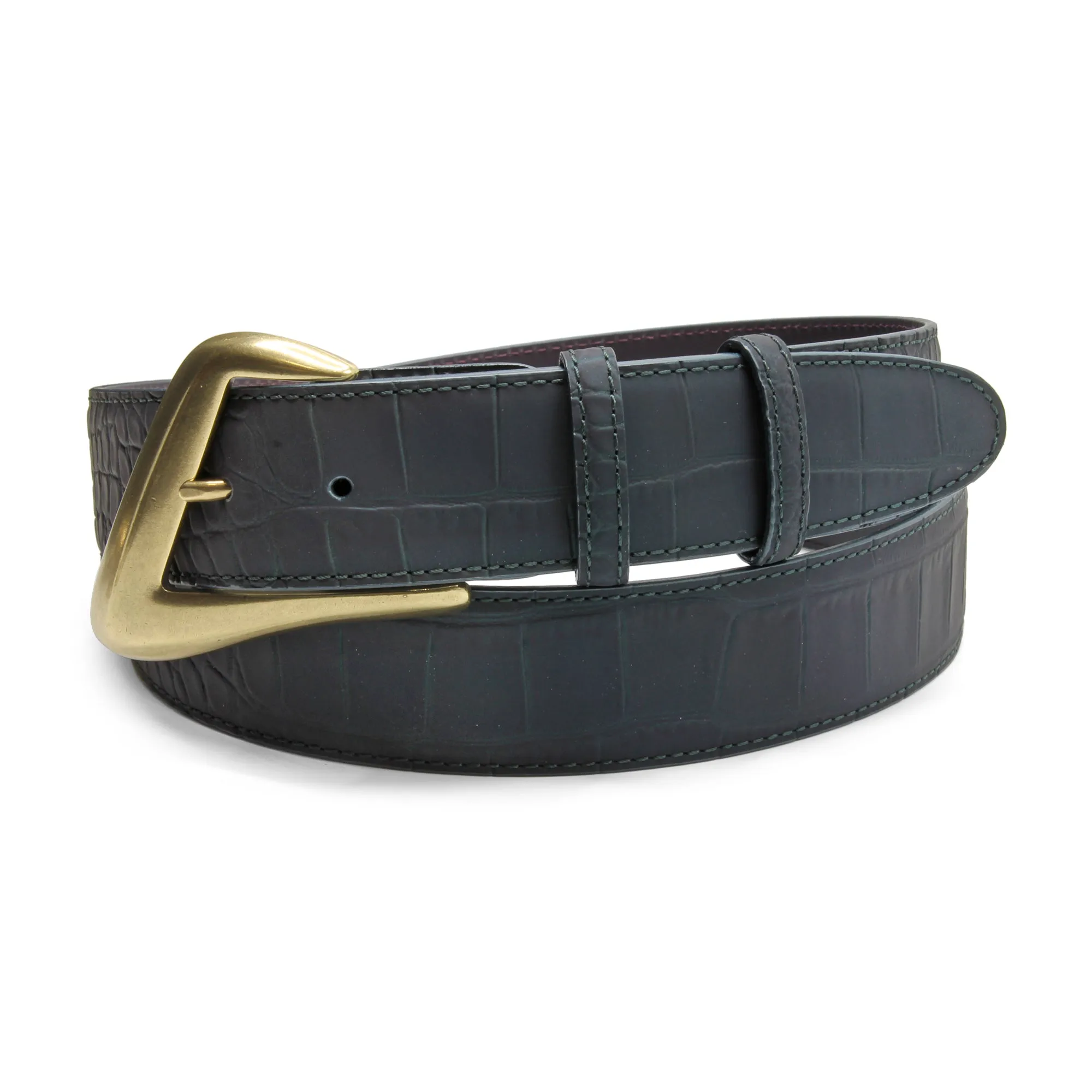 Midnight Oil Bacodor Mock Croc Swirl Prong Belt