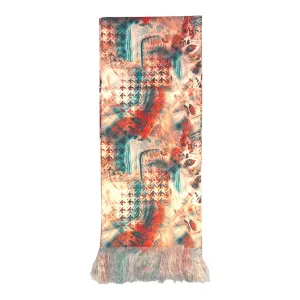 Multicolour Geometric Printed Scarf With Pocket Square