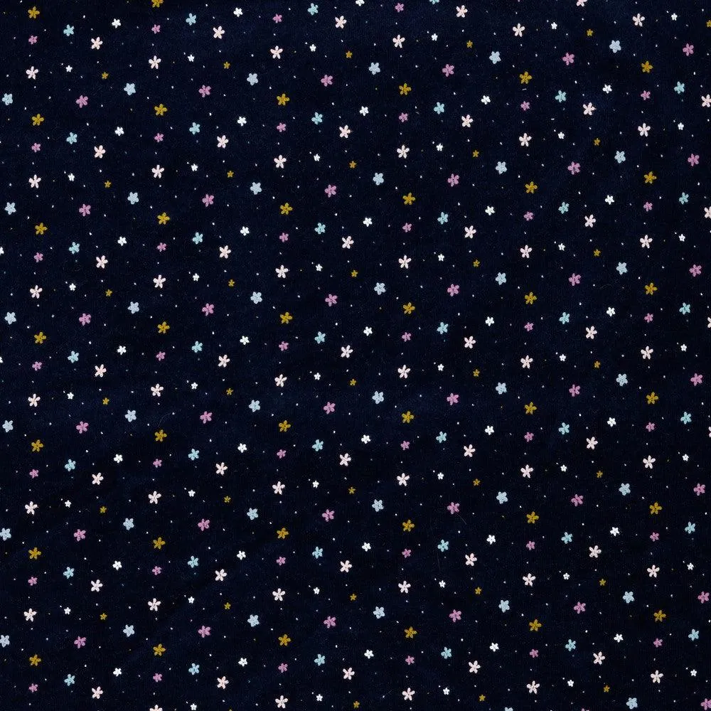 Multicoloured Mini Floral Nicky Velour Fabric