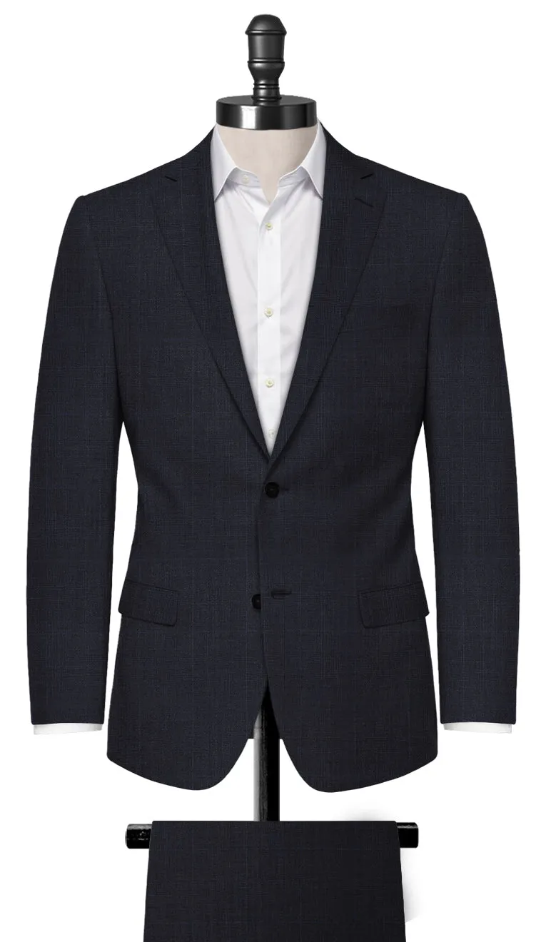 Navy Blue Prince Of Wales Suit