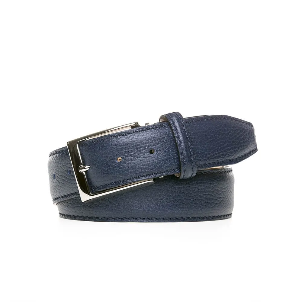 Navy Italian Pebble Grain Belt