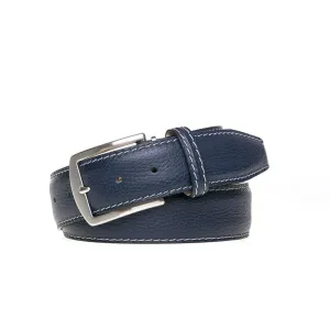 Navy Italian Pebble Grain Belt