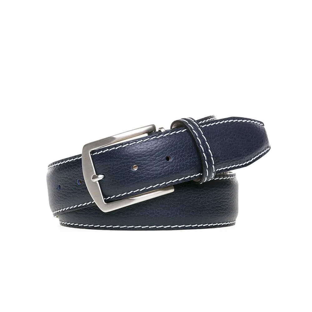 Navy Italian Pebble Grain Belt