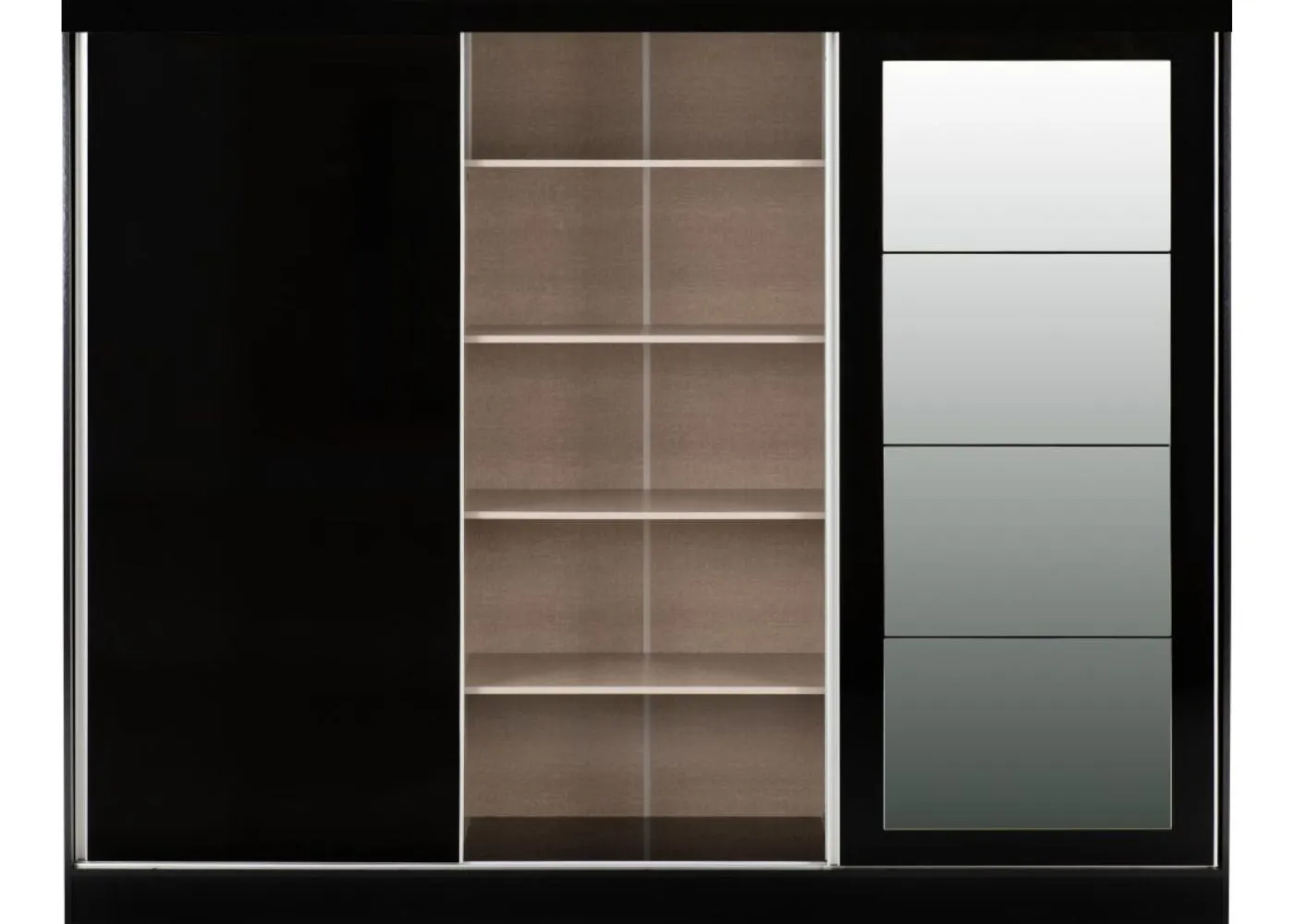 Nevada Black Gloss 3-Door Sliding Wardrobe by Wholesale Beds