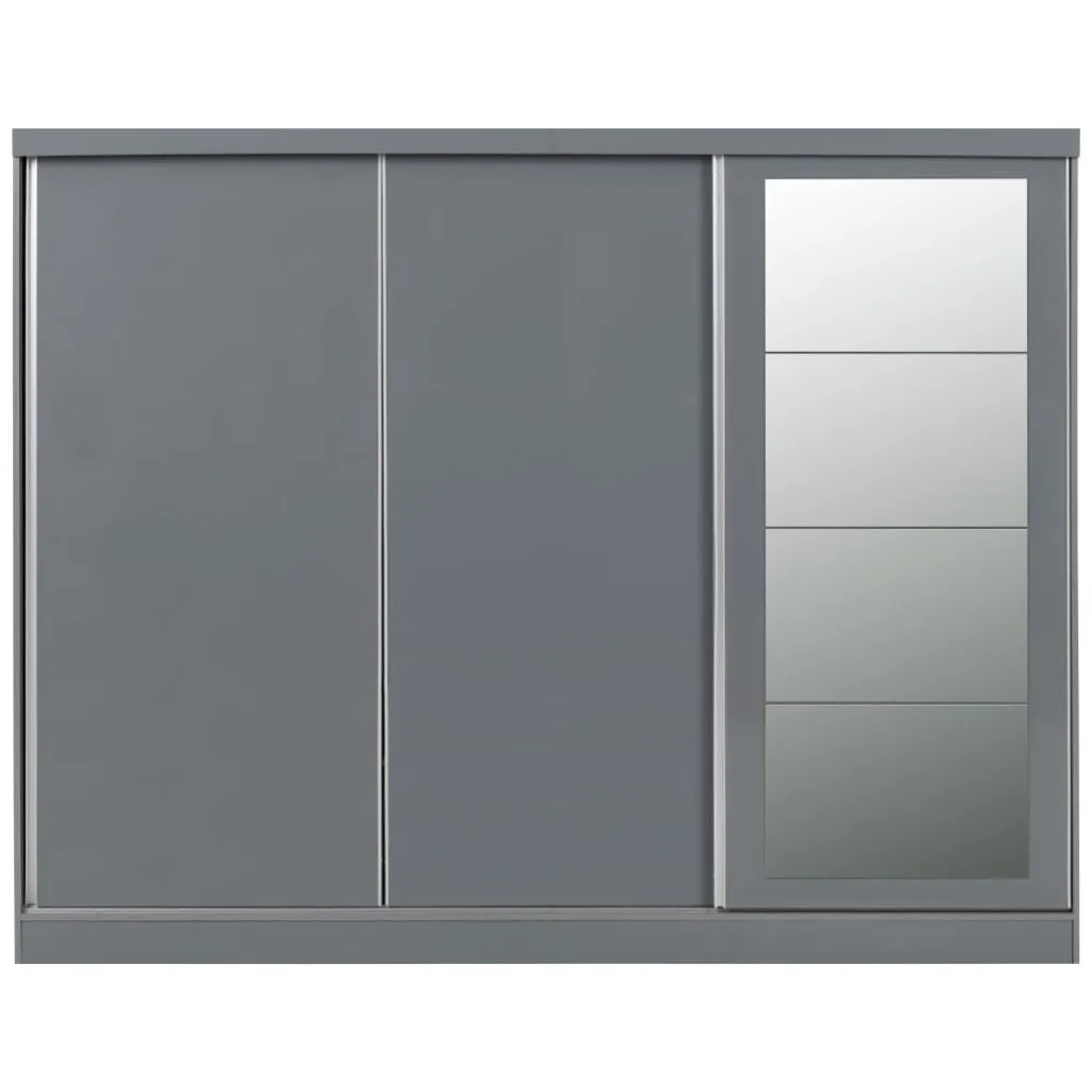 Nevada Grey Gloss 3-Door Sliding Wardrobe by Wholesale Beds & Furniture
