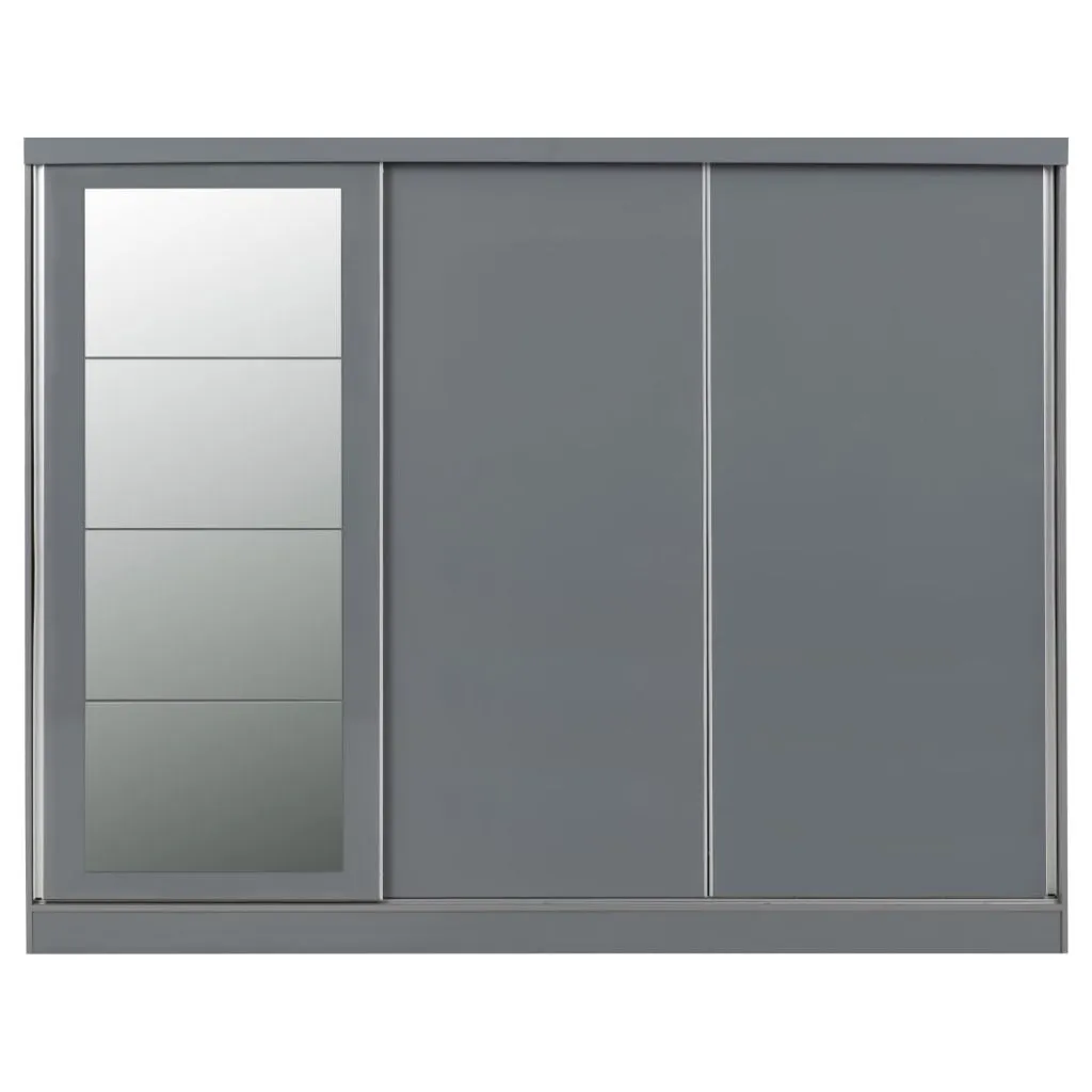 Nevada Grey Gloss 3-Door Sliding Wardrobe by Wholesale Beds & Furniture